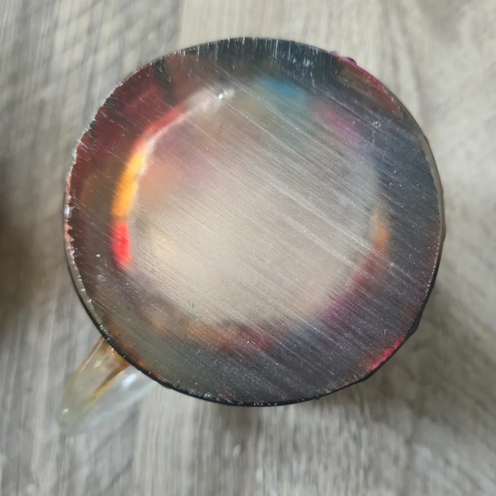 Unbranded NIB Stained Glass Mosaic Resin Mug Stainless Steel Liner 3.5" - Picture 3 of 8